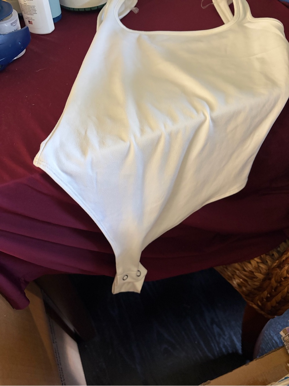 Target wild fable White Ribbed Snap-Button Bodysuit size XXS